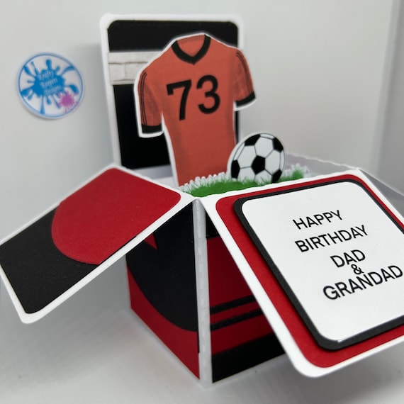 Carte anniversaire pop-up boîte 3d football masculine homme ballon de foot  fait main - Un grand marché