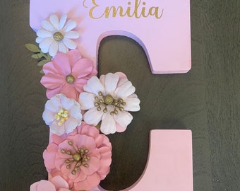 Personalized Letter / Wooden Letter / Custom Initial / Baby Shower Gift / Nursery Decor / Wall Decor / Gifts for Mom / Baby Name