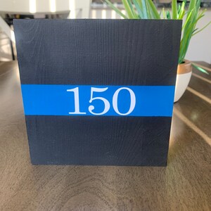 Blue Line Flag With Badge Number or Name / Police / Fire / Badge Number / First Responder / Wall Art / Wooden Sign