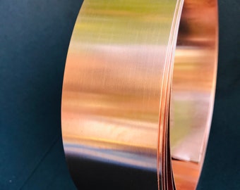 Copper strip roll, 2in x 10ft, 16oz-24 gauge, other sizes available, copper sheet metal, copper flashing