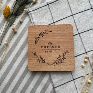 Custom gift coasters, personalized gifts, housewarming gift, wedding engagement present, engraved coasters, gift for her, Mother's Day gift