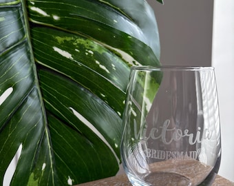 Personalized Stemless Wine Glass