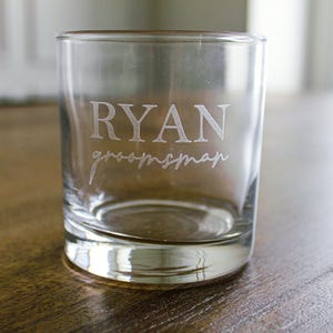 Custom Whiskey Rock Glass / Engraved Scotch Glass / Groomsman Classy Gift / Company Gift / Engraved Glassware / Laser Etched Custom Gift