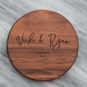 Personalized wood coasters / Engraved Coasters/ Custom wood coasters / wedding gift / housewarming / coaster set / laser engraved