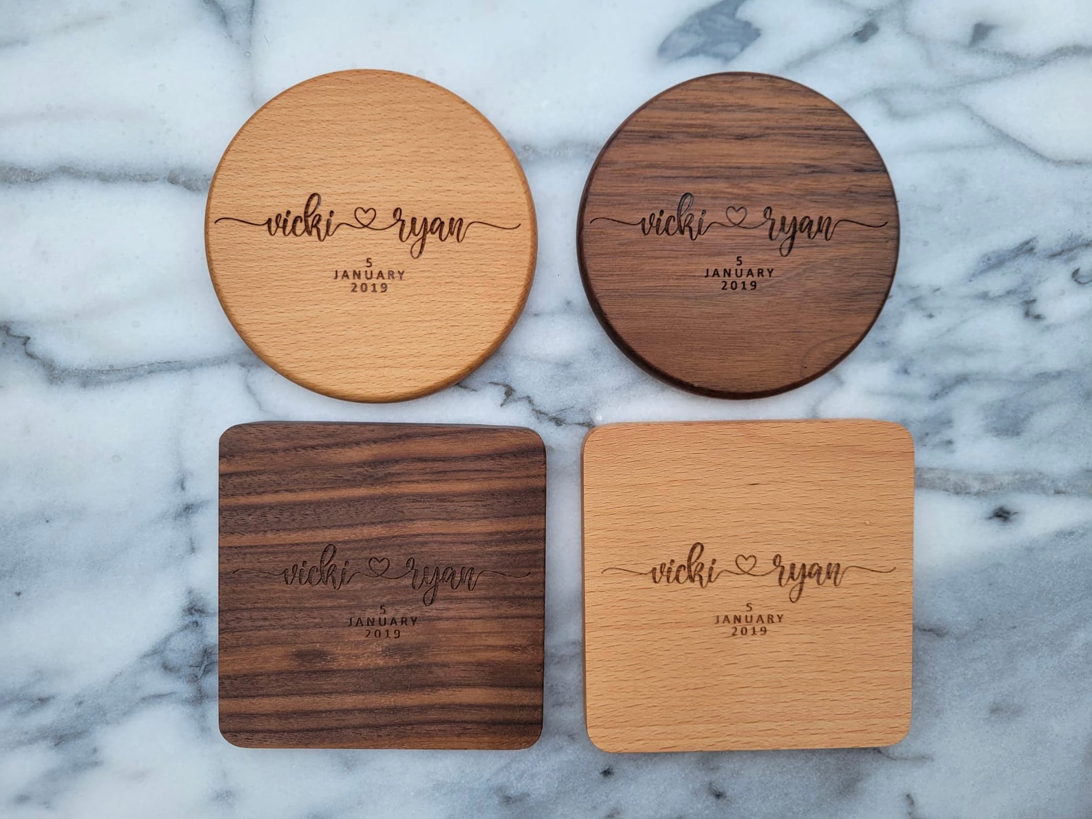 Personalized wood coasters / Engraved Coasters/ Custom wood Etsy