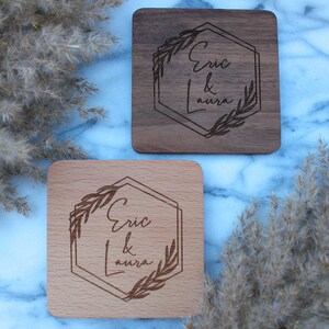 Personalized wood coasters / Engraved Coasters / Custom wood coasters / wedding gift / housewarming gift / coaster set / laser engraved