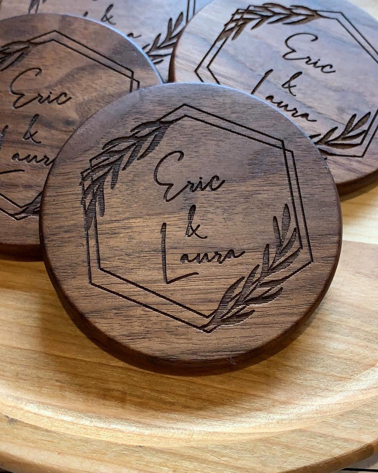 Personalized wood coasters / Engraved Coasters/ Custom wood Etsy