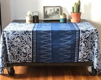 Vintage Blue and White Indonesian Batik