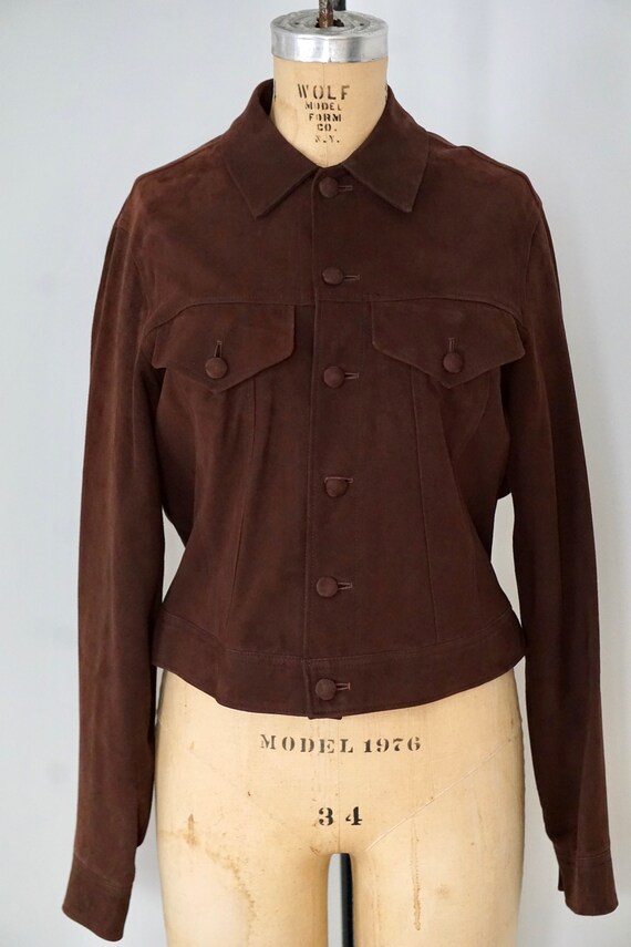 Yohji Yamamoto Brown Suede Bomber Leather Jacket M - image 2