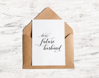 Dear Future Husband/Wifey Cards, Wedding Card Printable - INSTANT DOWNLOAD