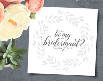 Printable Bridesmaid Invitation, Maid of Honor Invite - INSTANT DOWNLOAD