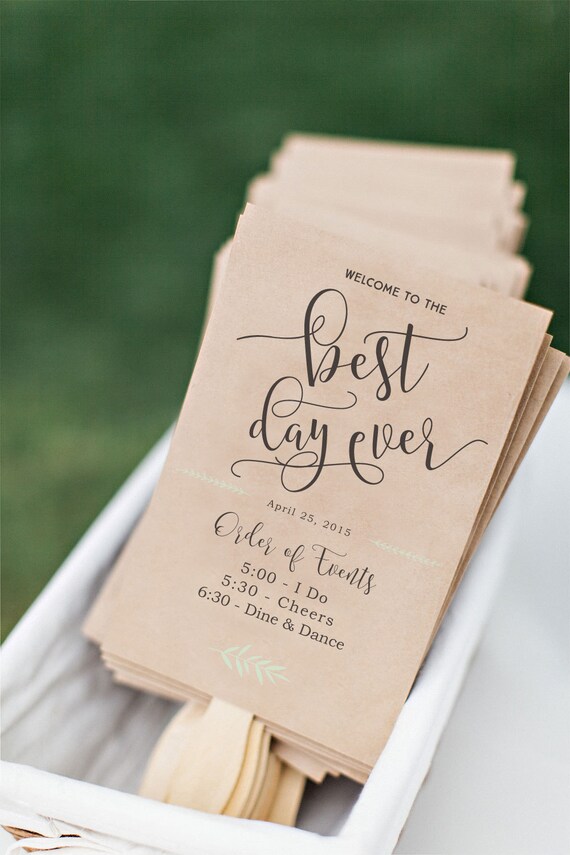 wedding program fan template