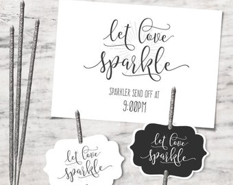 Printable Sparkler Send Off Signage and Tags - INSTANT DOWNLOAD