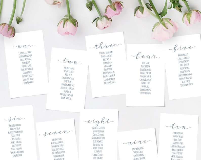 Printable Wedding Seating Chart