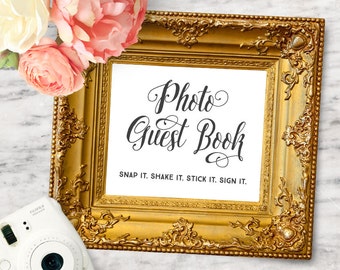 Printable Photo Guest Book Sign, Wedding Guest Book - INSTANT DOWNLOAD