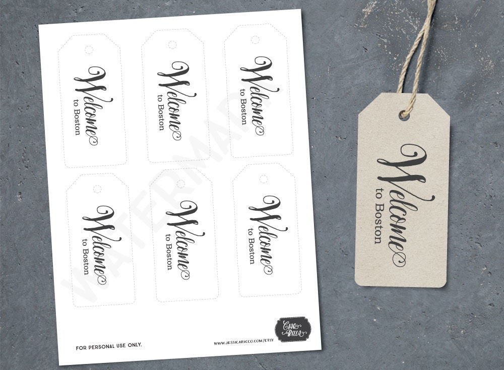 Printable Welcome Tag Welcome Bag Tag Customizable City Etsy