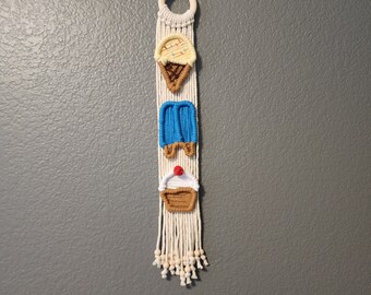 Narrow Macrame Summer Time Sweet Treat Wall Art