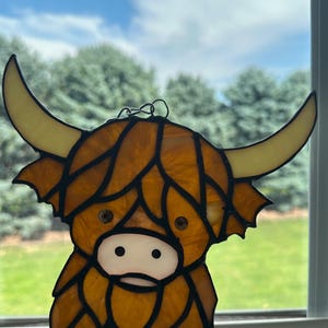 Stained Glass Highland Cow