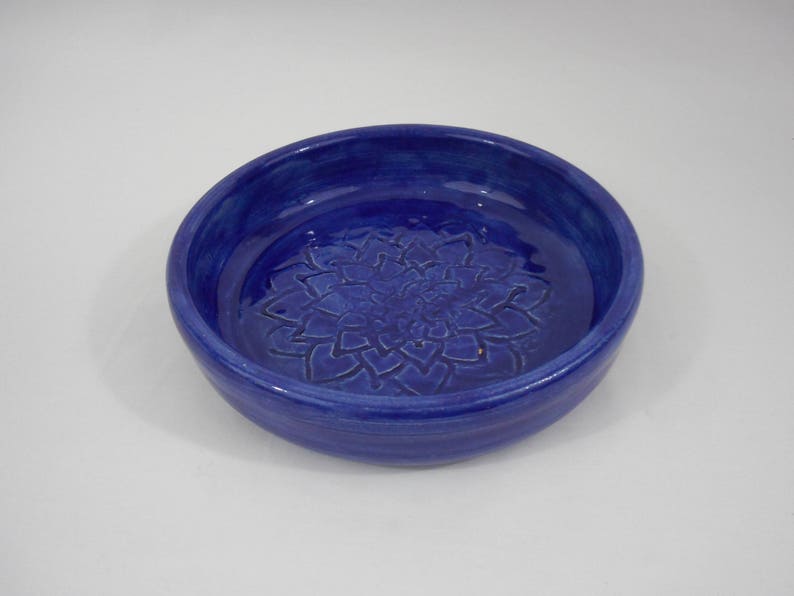 Kitchenware Blue Stoneware Ceramic Garlic Grater Bowl Hand Painted B0176 Hand Thrown Tableware Handmade Pottery