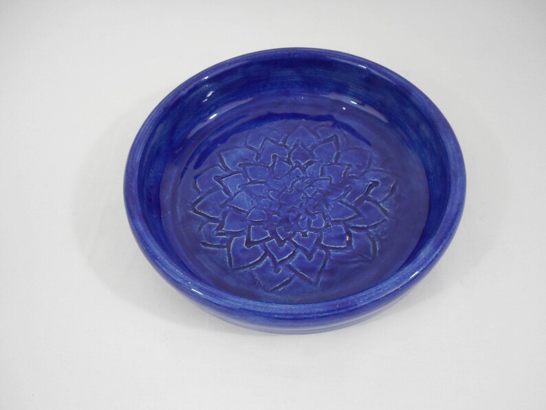 Kitchenware Blue Stoneware Ceramic Garlic Grater Bowl Hand Painted B0176 Hand Thrown Tableware Handmade Pottery
