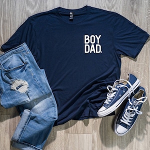 Boydad® Navy Chest Logo Shirt, Boy Dad, Boy Dad Gift, Dad of Boys, dad of boys shirt, Gift for Dad, Dad Shirt, Father&#39;s Day Shirt