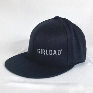 Girldad® Embroidered Flexfit Hat, Flexfit 210® Flat Bill Cap Navy/Silver Hat, Girl Dad, Girl Dad Gift, Dad of Girl, Gift Dad, Father of Girl