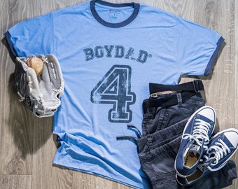 Boydad® 4 Ringer Tee, Boy Dad, Boy Dad Gift, Dad of Sons, dad of boys shirt, Gift for Dad, Dad Shirt, Father's Day Shirt, fathers day