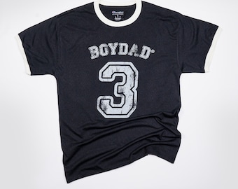Boydad® 3 Ringer Tee, Boy Dad, Boy Dad Gift, Dad of Sons, dad of Boys shirt, Gift for Dad, Dad Shirt, Father's Day Shirt, fathers day