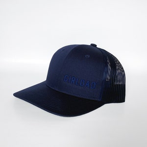 Girldad® Embroidered Trucker Hat, Navy/Navy Trucker Hat, Embroidered SnapBack Hat, Girl Dad, Girl Dad Gift, Dad of Girls, Gift for Dad