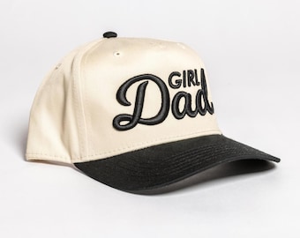 GirlDad® 3D Puff Embroidered Classic Natural/Black Baseball Cap, Girl Dad, Girl Dad Gift, Dad of Girl, New Dad Hat, Father's Day Gift