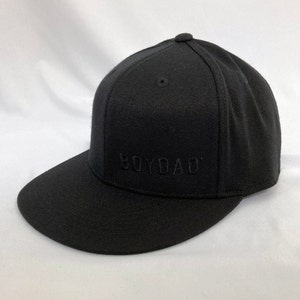 Boydad® Embroidered Flexfit Hat, Flexfit 210® Flat Bill Cap Black/Black Hat, Boy Dad, Boy Dad Gift, Dad of Boy, Gift Dad