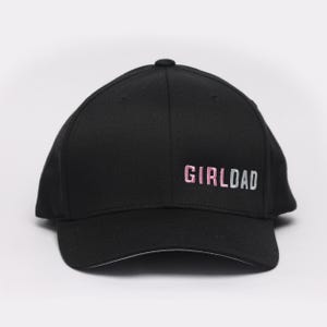 Girldad® Embroidered Flexfit Hat, Flexfit Cap Black/Pink Hat, Girl Dad, Girl Dad Gift, Dad of Girl, Gift Dad, Girldad, All Girls, Dad Gift image 1