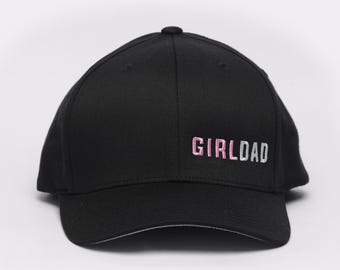 Girldad® Embroidered Flexfit Hat, Flexfit Cap Black/Pink Hat, Girl Dad, Girl Dad Gift, Dad of Girl, Gift Dad, Girldad, All Girls, Dad Gift