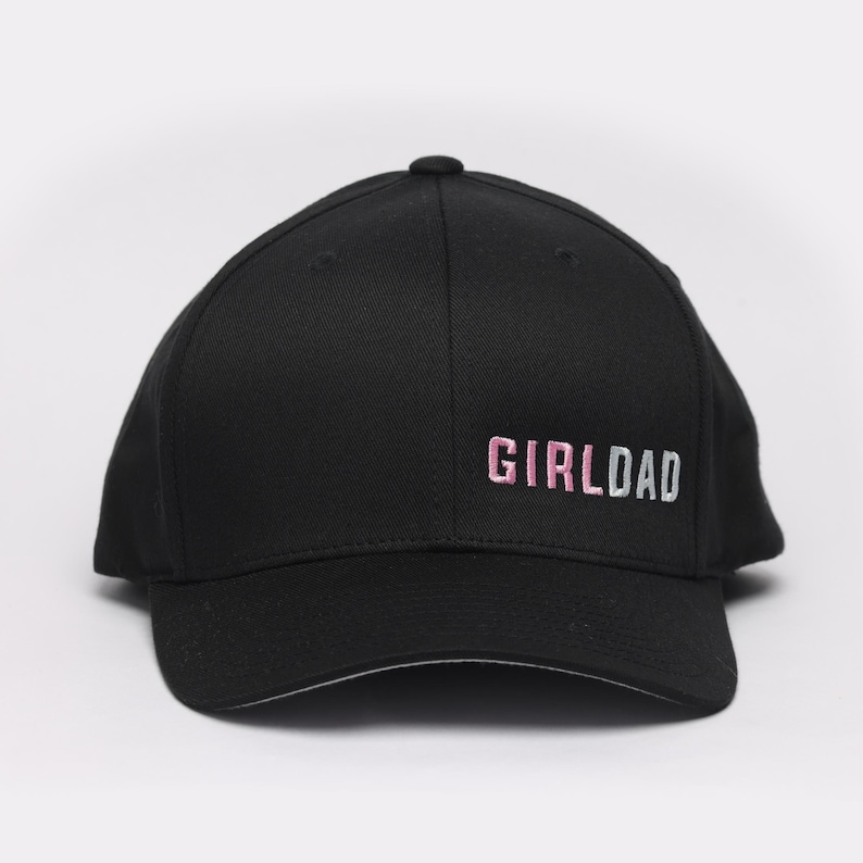 Girldad® Embroidered Flexfit Hat, Flexfit Cap Black/Pink Hat, Girl Dad, Girl Dad Gift, Dad of Girl, Gift Dad, Girldad, All Girls, Dad Gift image 1