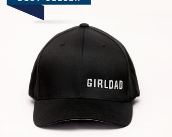 Girldad® Embroidered Flexfit Hat, Flexfit Cap Black/Silver Hat, Girl Dad, Girl Dad Gift, Dad of Girl, Gift Dad, Girldad, All Girls, Dad Gift