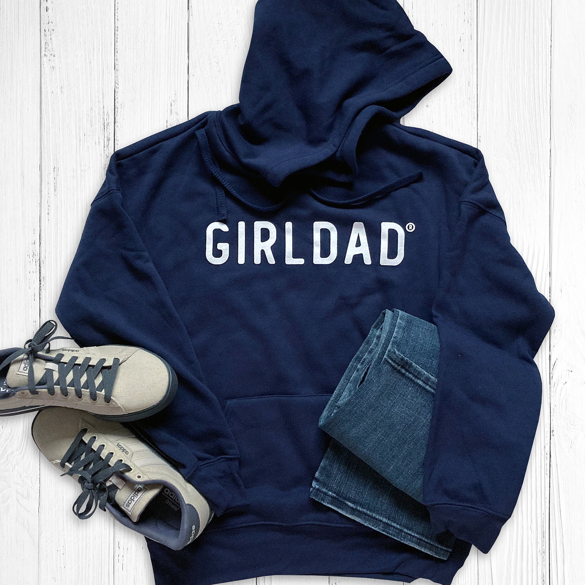 Navy dad hoodie Clearance