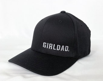 Girldad® Embroidered Flexfit Hat, Flexfit Cap Black/Silver Hat, Girl Dad, Girl Dad Gift, Dad of Girl, Gift Dad, Girldad, All Girls, Dad Gift