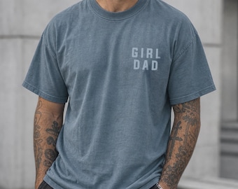 Camiseta GirlDad® azul Flint con el lado izquierdo del pecho hacia afuera, regalo para papá de niña, GirlDad, camiseta para papá de niñas, regalo para papá, camiseta para papá, camiseta para el Día del Padre, papá primerizo