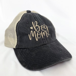 Boymom® Heart Beach Wash Mesh Back Cap, Boy Mom Gift, Boy Mom, Mom of Boy, mom of boys shirt, Gift for mom, mom hat, Boy Mama, All boys