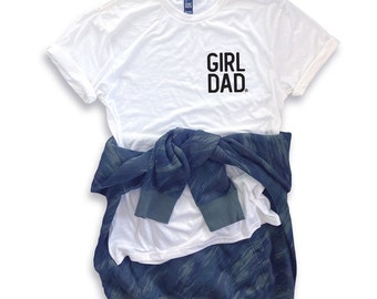 Camiseta Girldad®, logotipo en el pecho natural, regalo para papá de niña, camiseta para papá de niñas, camiseta para papá, camiseta para el Día del Padre