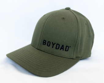 Boydad® Embroidered Flexfit Hat, Flexfit Cap Military/Black Trucker Hat, Boy Dad, Boy Dad Gift, Dad of Boy, Gift Dad