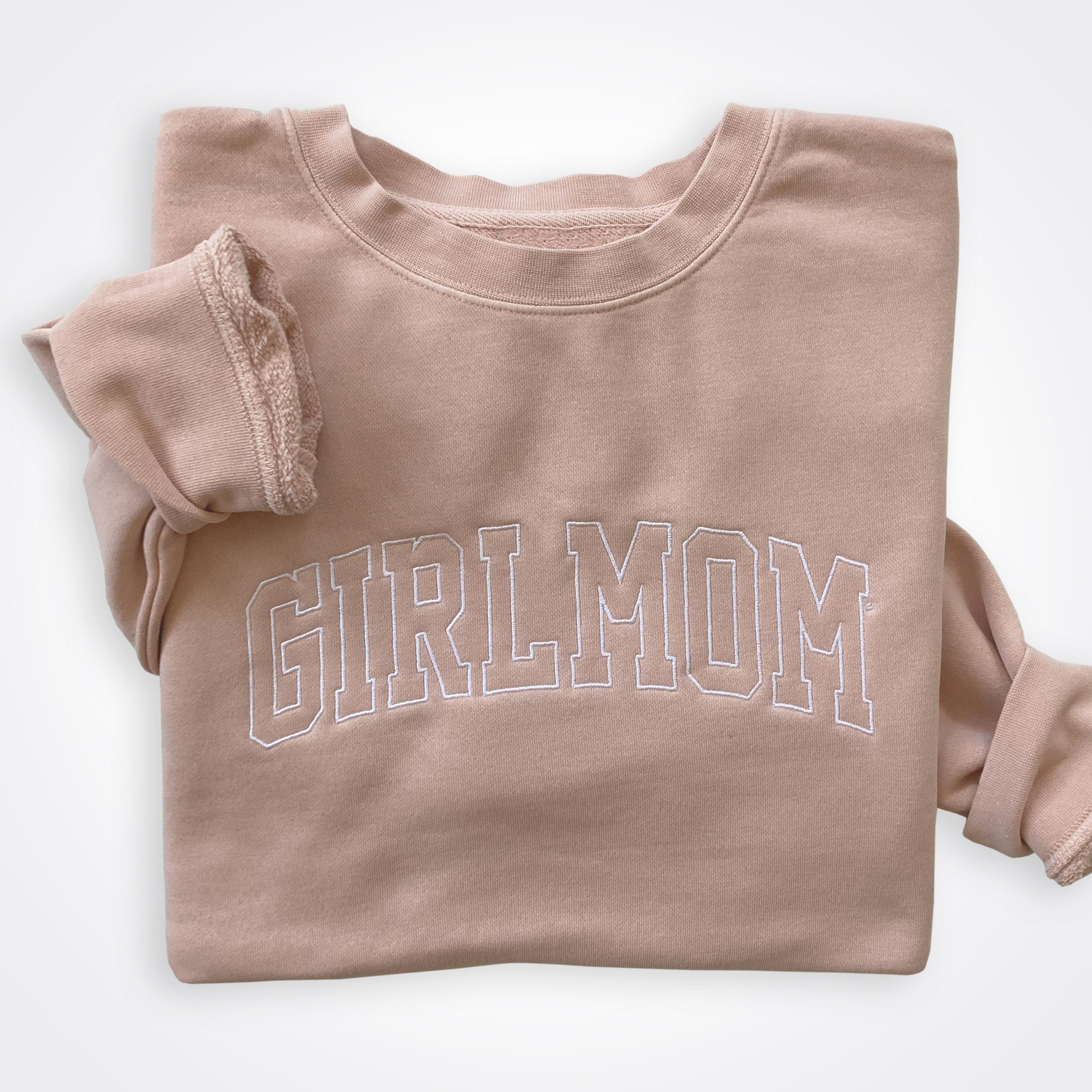 Girlmom Embroidered Midweight Pigment Dyed Crew Sweatshirt Girl