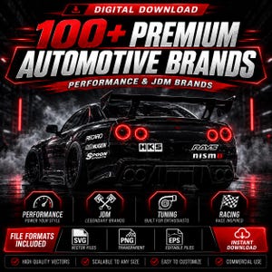JDM Performance Logo SVG Bundle | 100+ Racing, Tuning Brand Logos | Vector Svg Png Eps | Car Decal Cut Files for Cricut & Silhouette