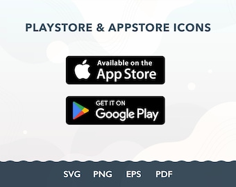 Appstore icon svg, Google play icon svg, Logo svg file, Transparent icons, Instant Download, Png file