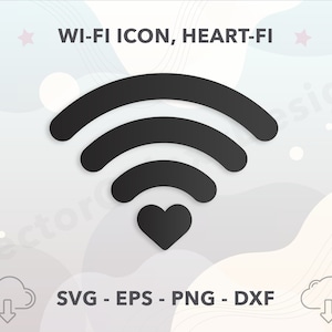 Wifi svg, Wifi Herz svg, wiFi Symbol svg, digitaler Download, Liebe Drucke, Schild, Design Element