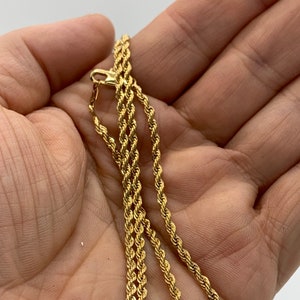 ANKLET/BRACELET 10 Inch Rope. 24KGL 3mm 