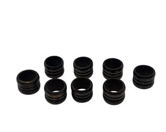 Set of 8 Vintage Ribbed Wooden Napkin Rings