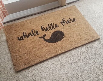 Whale Hello There Doormat | Summer Doormat | Summer Decor | Welcome Mat | Whale Watching | Whale Decor
