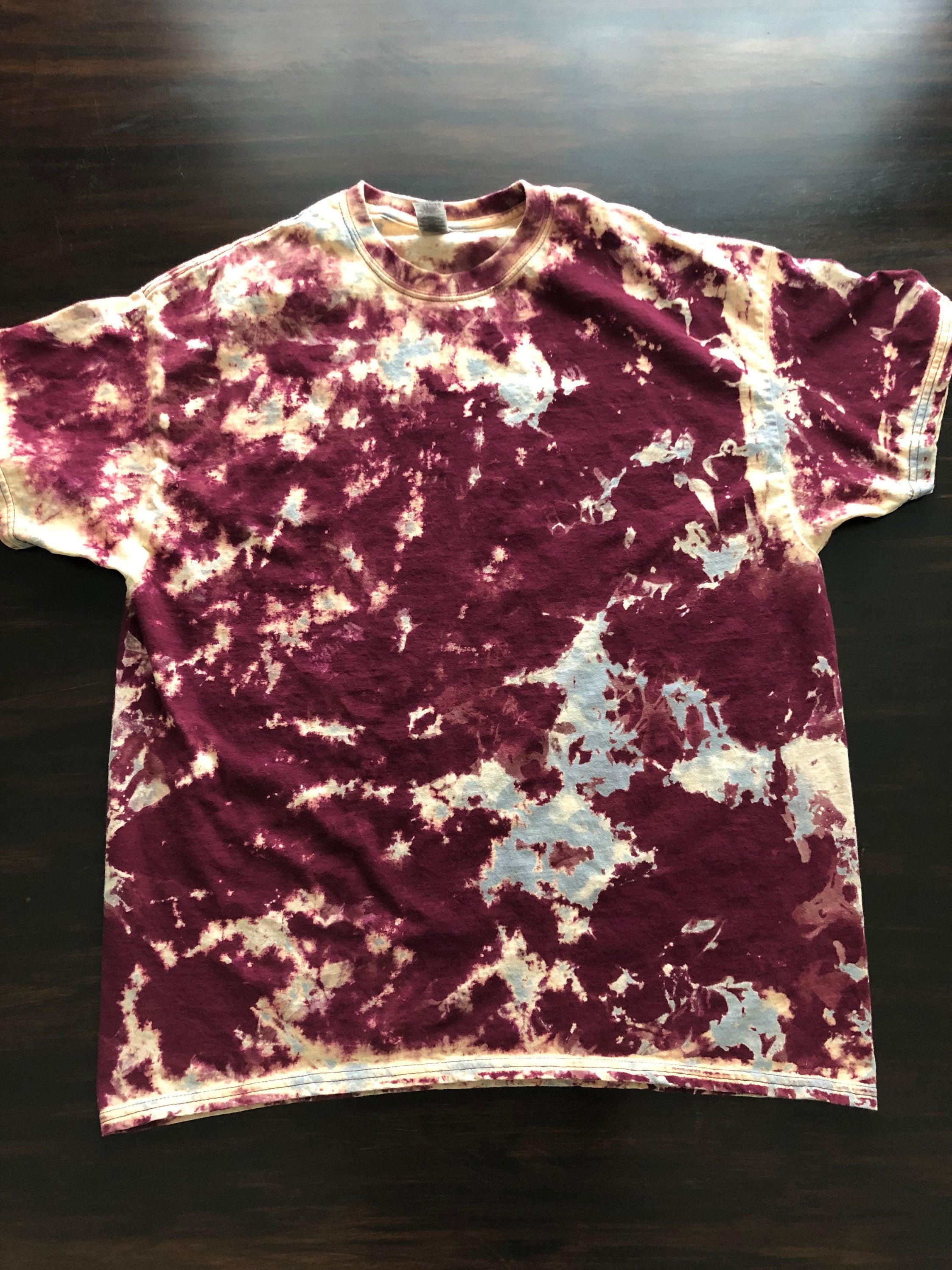 Maroon Reverse Tie dye T Shirt Workout Crop Tiedye Athleisure Apparel Etsy