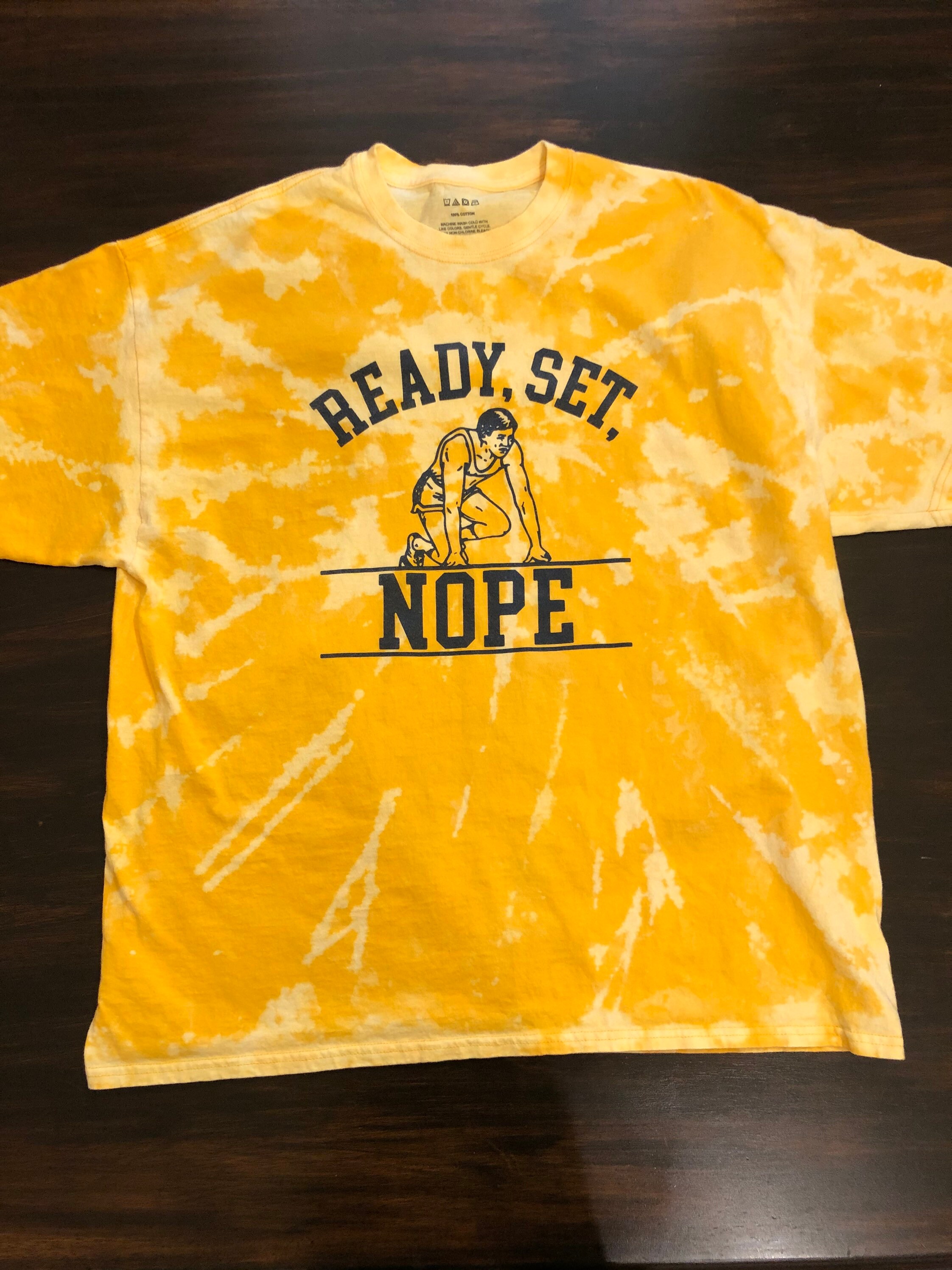 Yellow Reverse Tie-Dye T Shirt Ready Set Nope Funny | Etsy